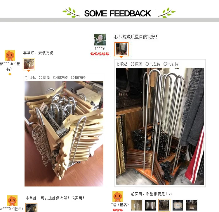 High capacity 4 directions stainless steel coat hanger collection tools