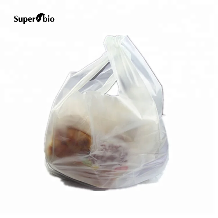 
Custom PLA Biodegradable T-shirt Shopping Bags Compostable Grocery Bag With Top Quality 