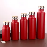 

600ml Portable Red space pot Double Wall Stainless Steel Drinking Thermal Thermos Vacuum Flask MOQ 50pcs