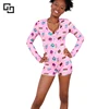 Custom Printing Hot Plus Size Women's Pajamas Knitting Adult Onesie
