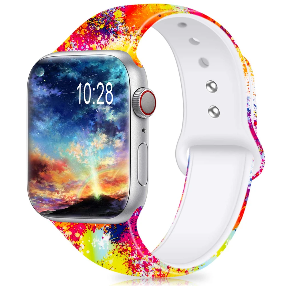 

silicon band sublimation for apple watch bands w design, Red,green,white,brown,black etc