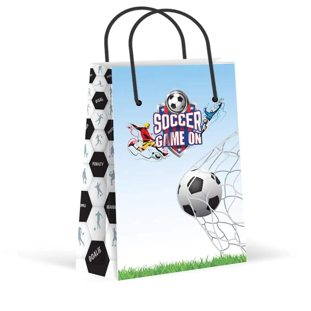 Premium Soccer Party Bags, Treat Bags, New, Gift Bags,Goody Bags, Soccer Party Favors, Soccer Party Supplies, Decorations, 12 Pack