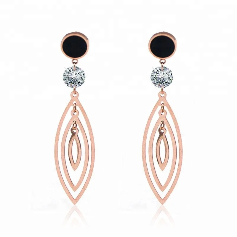 

Ms Girl Rose Gold Color Fashion Jewelry Drop Earrings For Women
