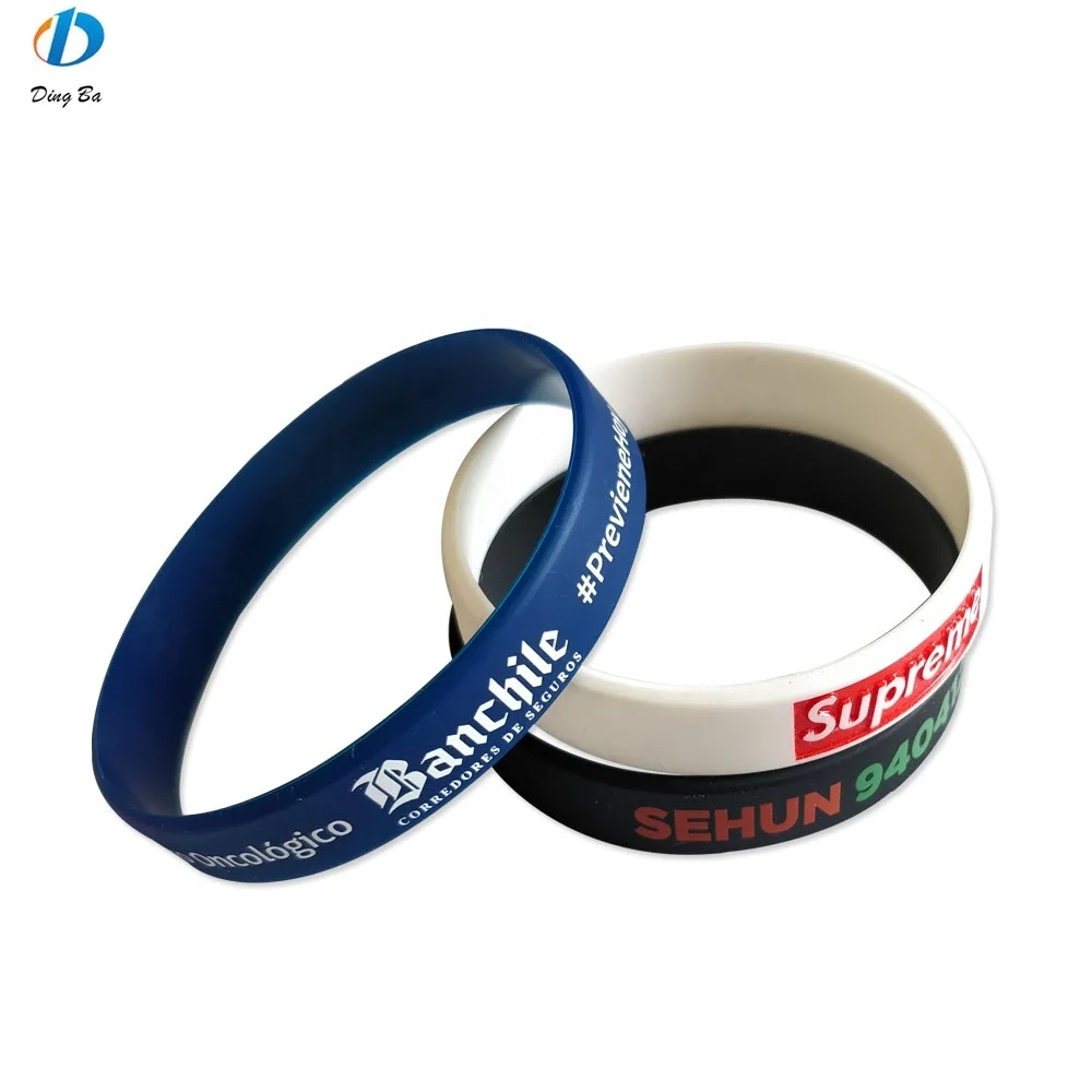 

Wholesale rubber bracelet custom logo cheap silicone wristbands, Red,orange,yellow,green,blue etc.