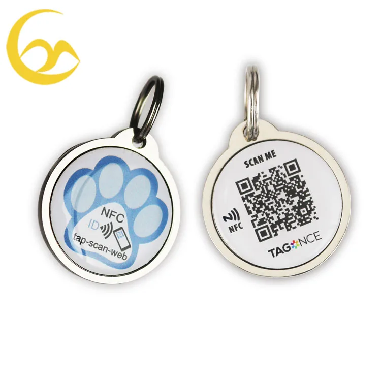 Promotional Oem Rabies Vaccine Nfc Rfid Id Qr Code Pet Dog Tags For Pet