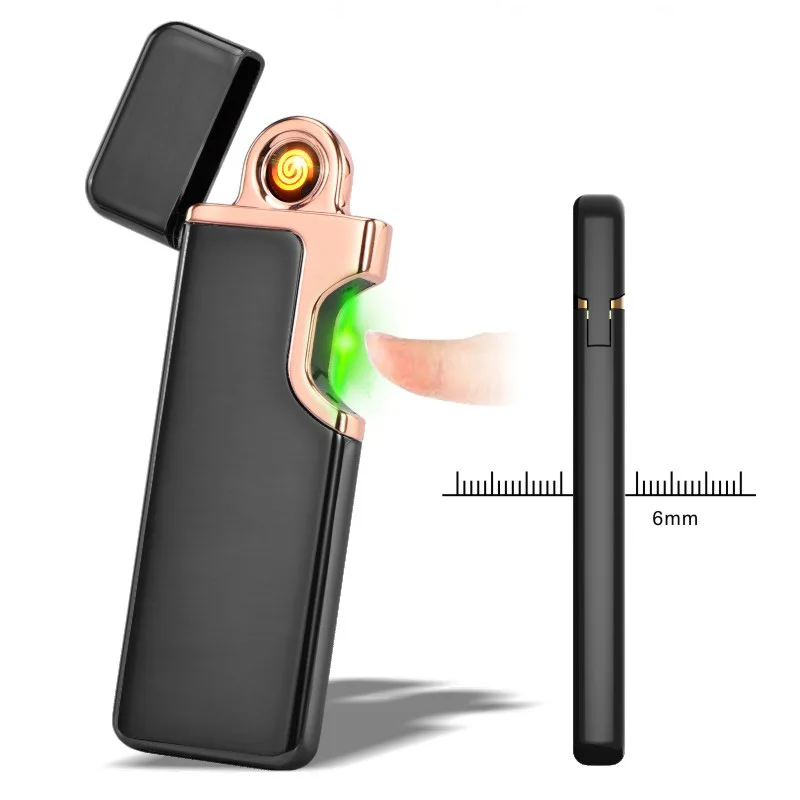 Usb Rechargeable Lighter,Uopasd Windproof Mini Coil Lighter No Gas Flameless Cigarette Lighter