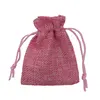 Factory Custom Mini Drawstring Imitation Linen Sacks For jewelry