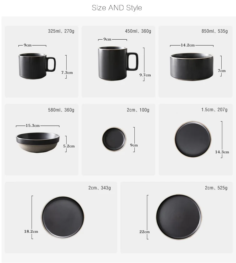 Matt Figuline Black Color 450 ml Ceramic Mug