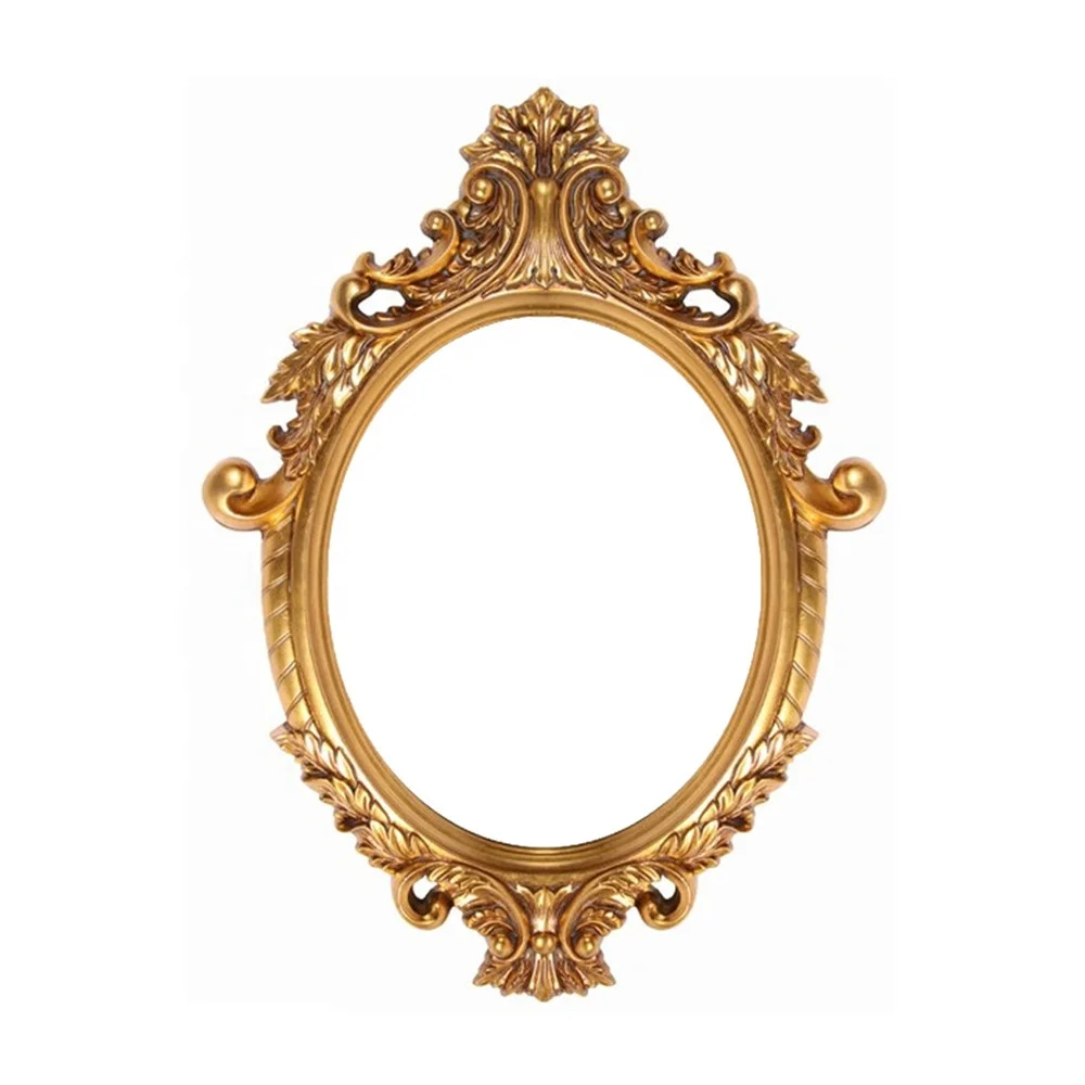 

16x20 inch Home Decoration Oval Picture Mirror Frames Golden or Silver Foil Classical Wood and Resin Frame for Wall