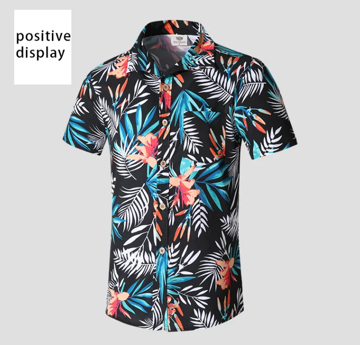 

High Quality Custom Design Sublimation Printing Polyester Spandex Men Floral Fashion Summer Beach Shirt, Customized colors