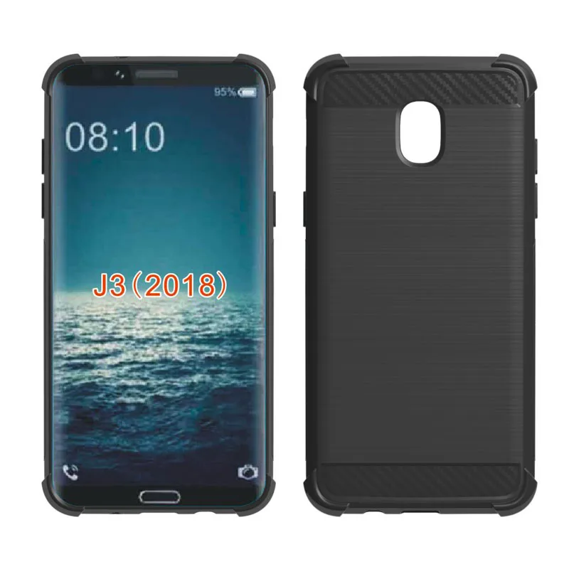 newstyle Carbon Fiber Cover soft Tpu Brushed case For Samsung Galaxy J3 2018