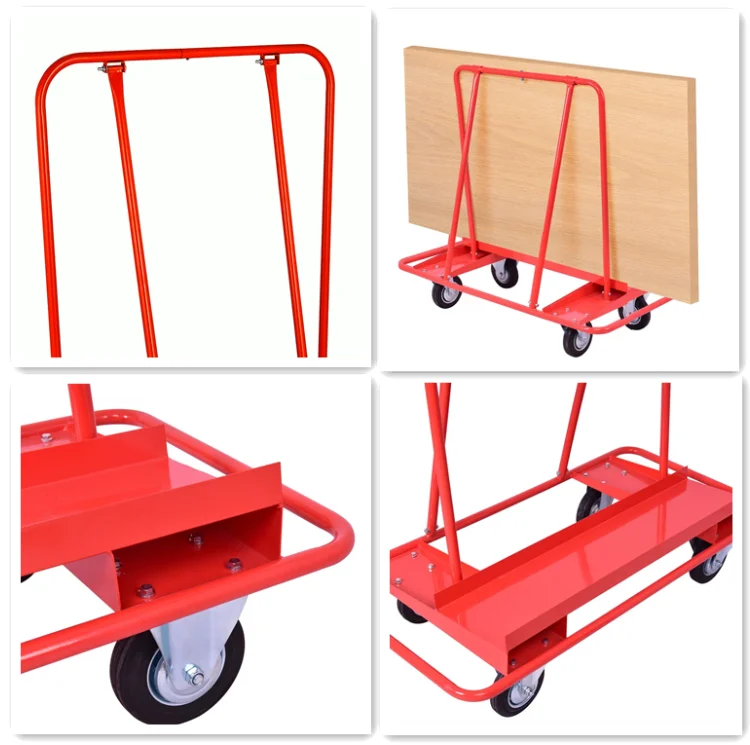 Commercial Grade Drywall Cart Dolly Handling Sheetrock Sheet Panel Red 