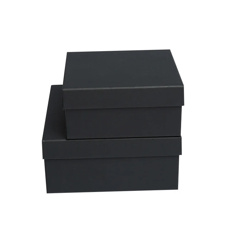 Handmade Luxury Matte Black Cardboard Shoe Packing Box With Lid For