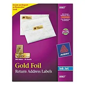 Avery - 2 Pack - Foil Mailing Labels 3/4 X 2-1/4 Gold 300/Pack "Product Category: Labels Indexes & Stamps/Labels & Stickers"