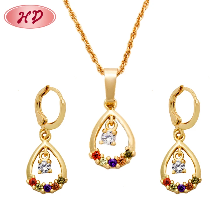 

Wholesale 2015 new fashion cheap african costume zirconia 18K gold plated jewelry sets