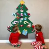 Factory sales Xmas Home Door Decoration Gifts Educational DIY Felt Christmas Tree with Ornament Set for kids