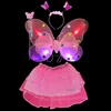 Pink color led angel butterfly wings for sale Nice designs patterns colorful Cheap price party wings QFW-8102
