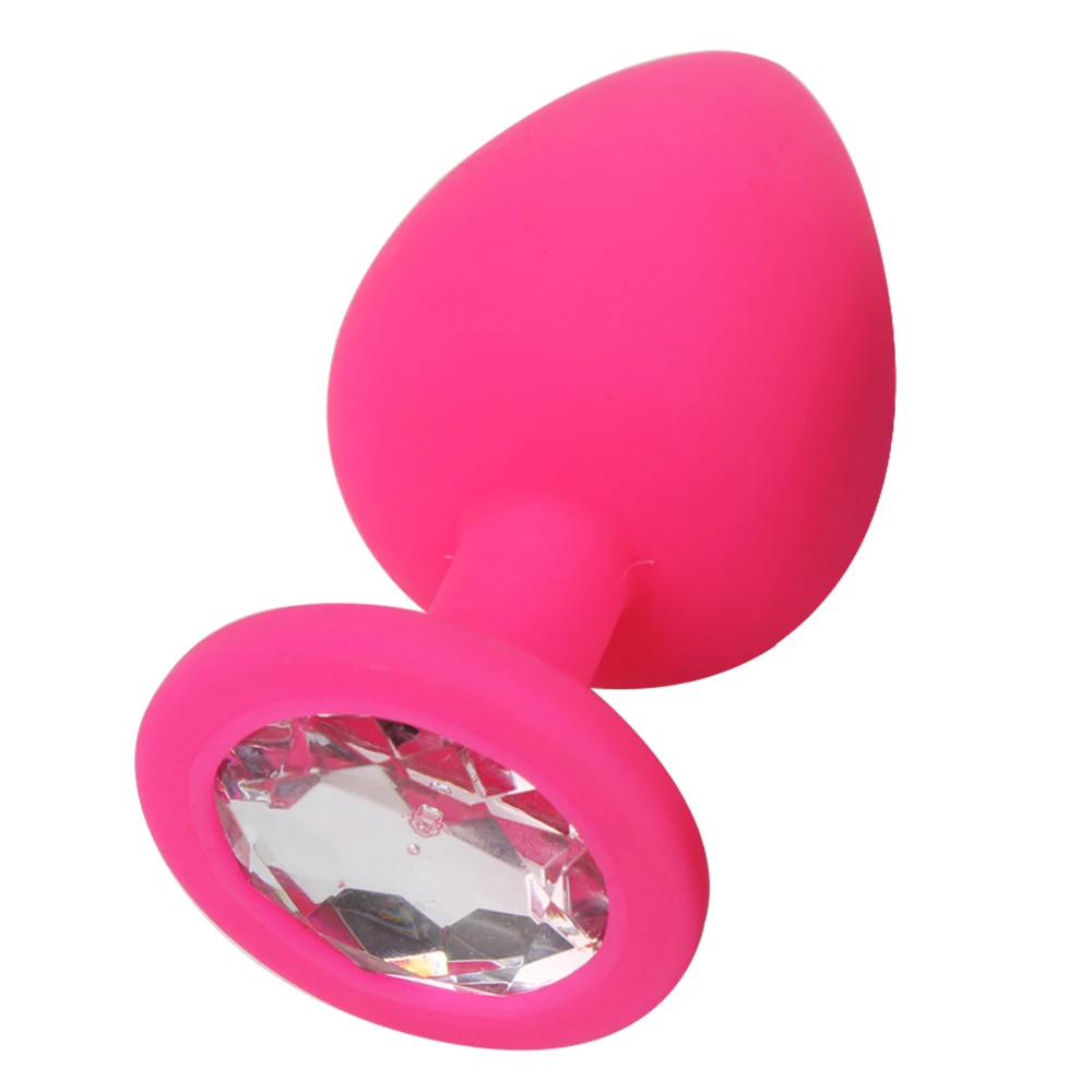 Big Size Silicone Smooth Touch Anal Toys Colorful Diamond Butt Plug
