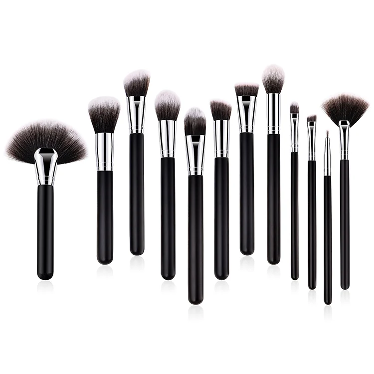 

Nylon Brush Plastic Handle Material makeup make up kabuki brush kit, Black