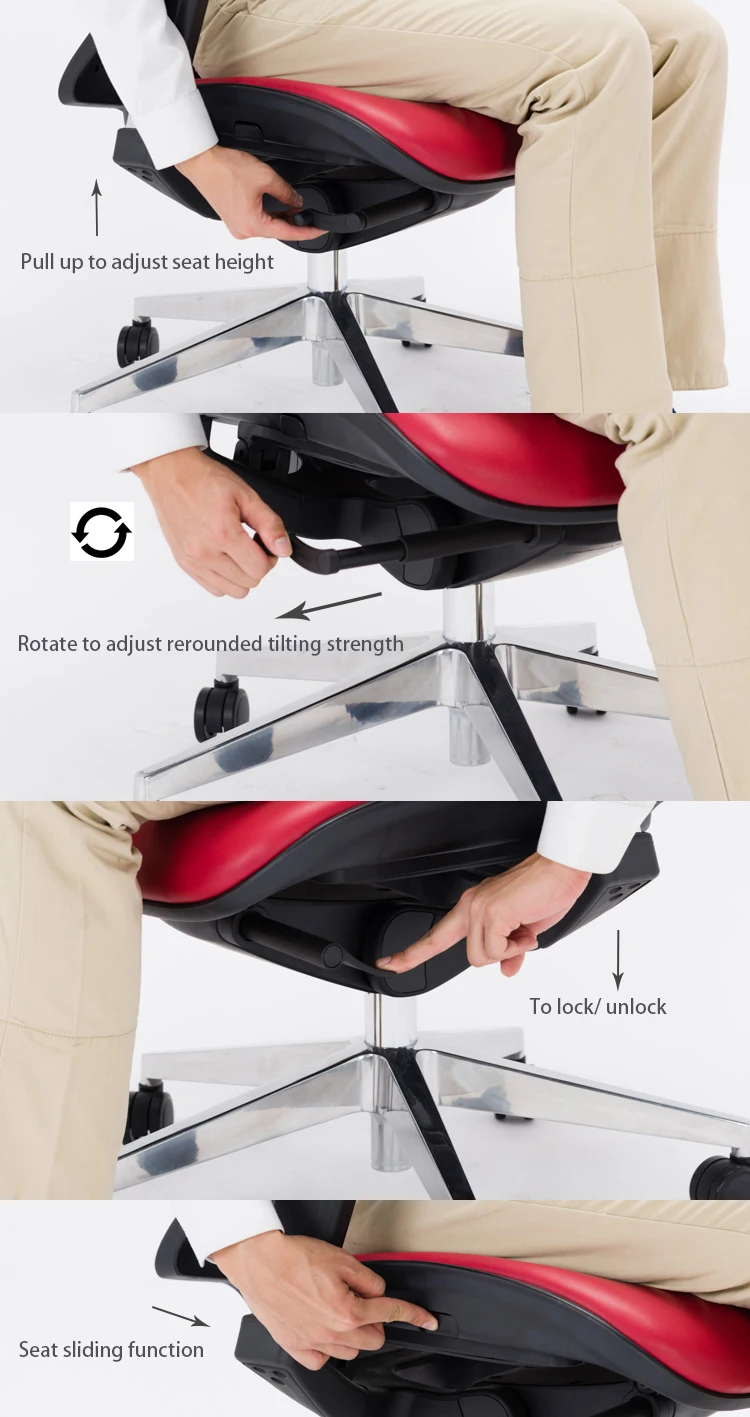Cheemay full black mesh ergonomic office computer chair for staff