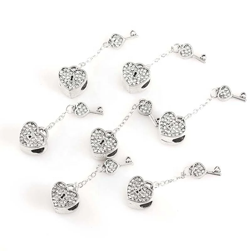 

Only Love Charms Zinc Alloy The Key of Heart Charms Beads for Her Bracelet diy Making Findings Spacer Beads, Photo