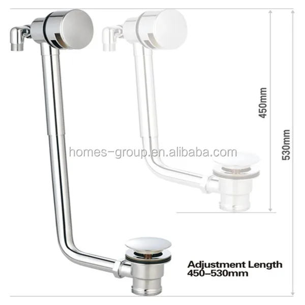 Brushed Brass Temperature Control Bath Filler With Clicker Waste Buy
