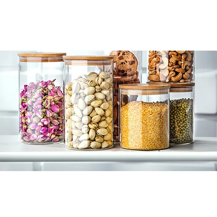 

500ML airtight glass jars food container / glass jar lucid storage with sealing top lid, Transparent color / clear color