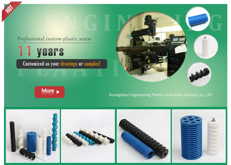 nylon Polyethylene screw UHMW-PE screw plastic lead screw