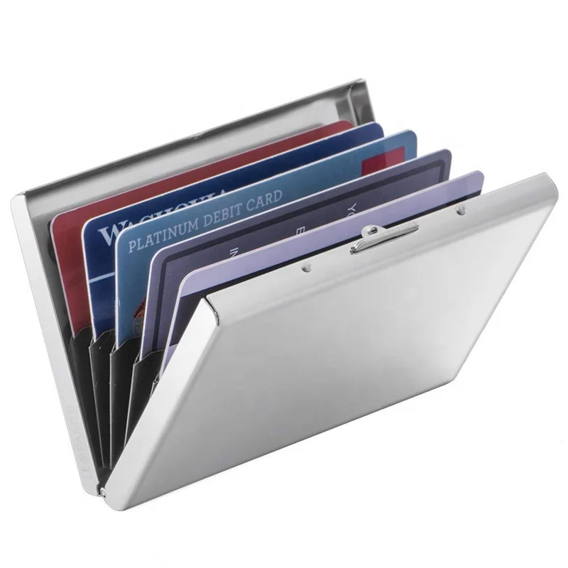 

High quality stainless steel RFID block anti-theft ID card holder, signal block rfid card holder