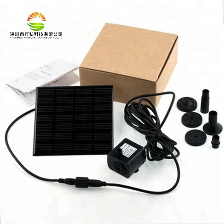 

2017 Outdoor Water Feature Fountains Small Solar Power Water Pump, Black