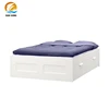 High quality modern design pine wood white lacquer single bed design with drawers
