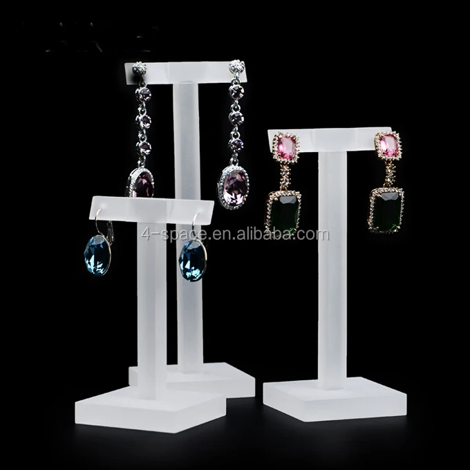 Custom Matte Acrylic Display Stand For Jewelry Shop Counter Exhibitor Frosted Acrylic Necklace