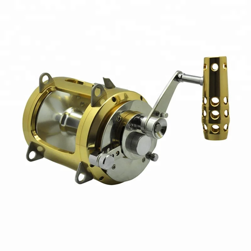 

STOCK! High Quality 2 Speed 30W trolling fishing reel big game reel, Gold