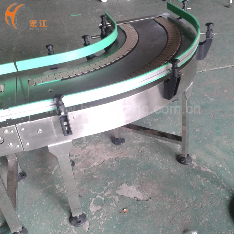 double 90 degree plastic stainless steel curved table top chain conveyors table top chain conveyor manufacturers