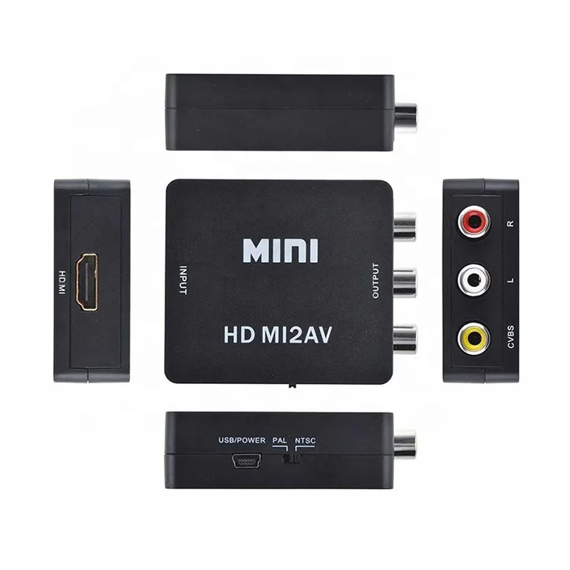 

Mini 1080P HD/MI to AV Converter HD/MI to RCA box, Black;white;oem