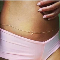 

Alloy chain heart charm Belly Waist 80 + 6CM Long body chain jewelry sexy