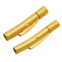 

5Sets Tube 304 Stainless Steel Bayonet Clasps Jewelry Findings for DIY Golden Color Hole: 2/2.6/3/ 4mm