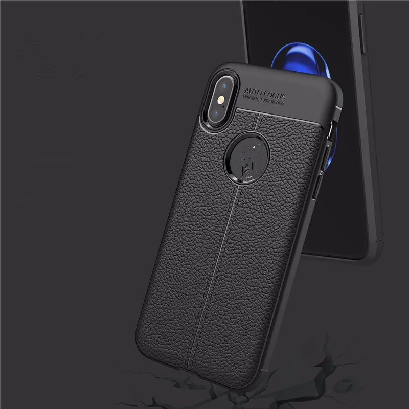 2017 New Design Carbon Fiber Lichee Pattern for iphone X Soft TPU Case for iphone 8