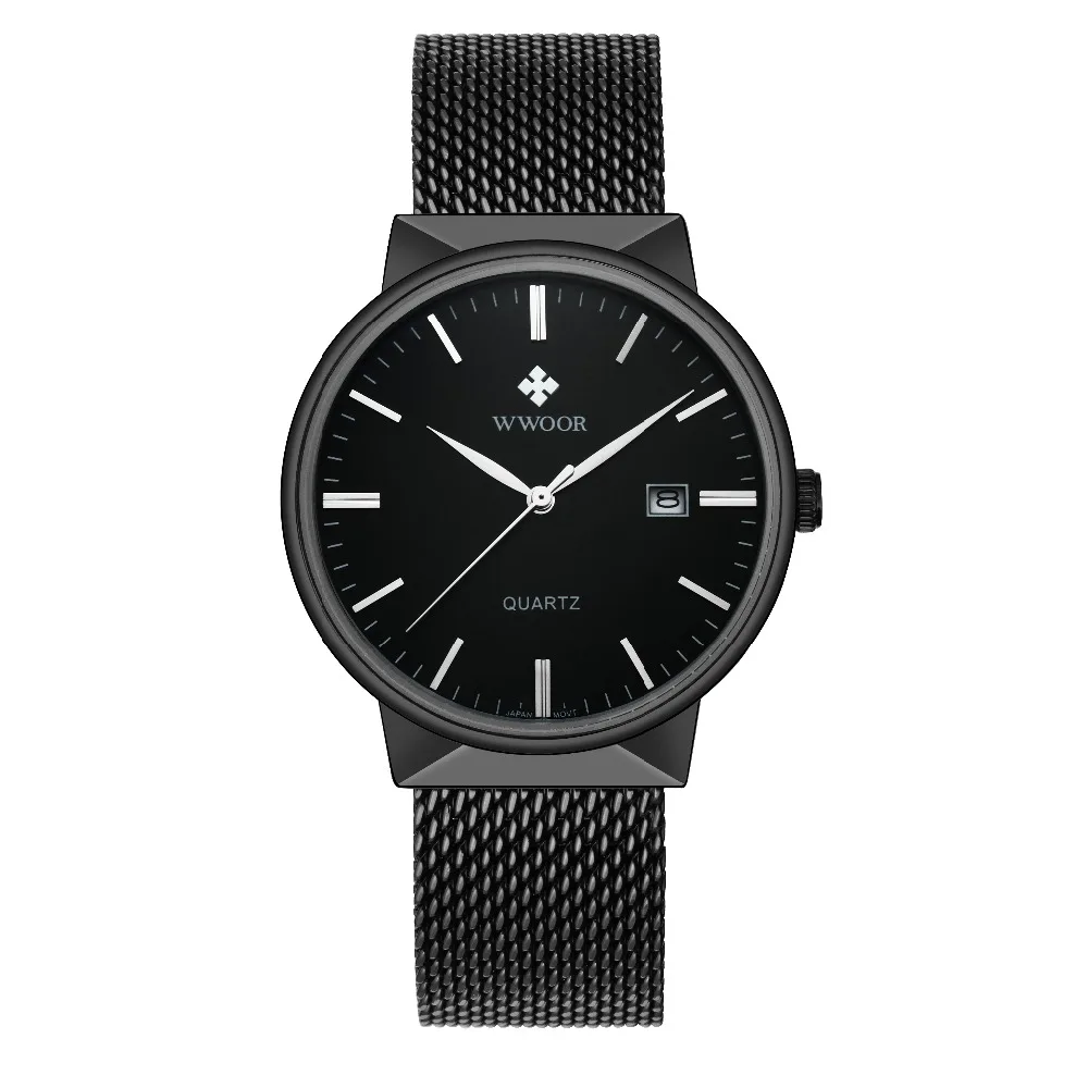 

WWOOR 8826 Men's Quartz Watches Casual Thin Case Auto Date Wristwatches