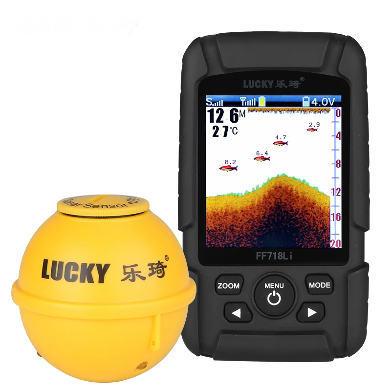 

Lucky portable fishing finder with attracting fish lamp, Black