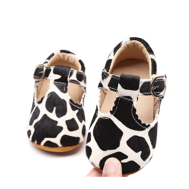 

Hot Sale Cute T Bar Mary Jane Leopard Baby Shoes Genuine Leather Toddler Moccasins, 2 colros