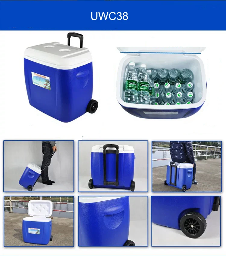 38l 28l Cooler Box With Wheels For Outdoor Picnic Wheeled Cooler Box ...
