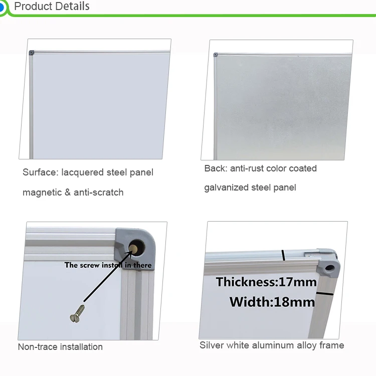 Professional manufacturer lacquered steel dry erase magnetic white board
