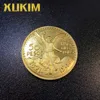 XMP109 Xukim Jewelry Custom Coin Pendant 18K Gold Mexican Gold Coin Pendant Necklace