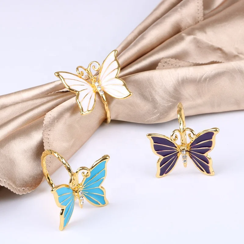 

wholesale cheap price napkin rings butterfly for wedding decoration, Optional