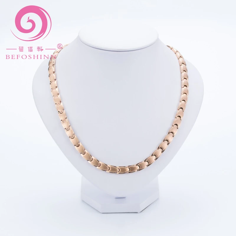

High quality fashion rose gold plated pure 99.999% titanium germanium necklace healthy