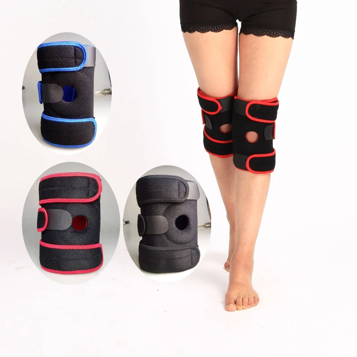 

adjustable athletics knee compression sleeve support neoprene orthopedic knee brace, Red black blue