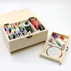 wholesale complete accessories large wood sewing tool box for family and hotel
