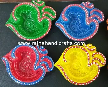 Diya In Om Design Clay Lamp Indian Diwali Decoration Home Decor Buy Indian Clay Candle Diyadecorative Diya Thalihandmade Diyas Product On