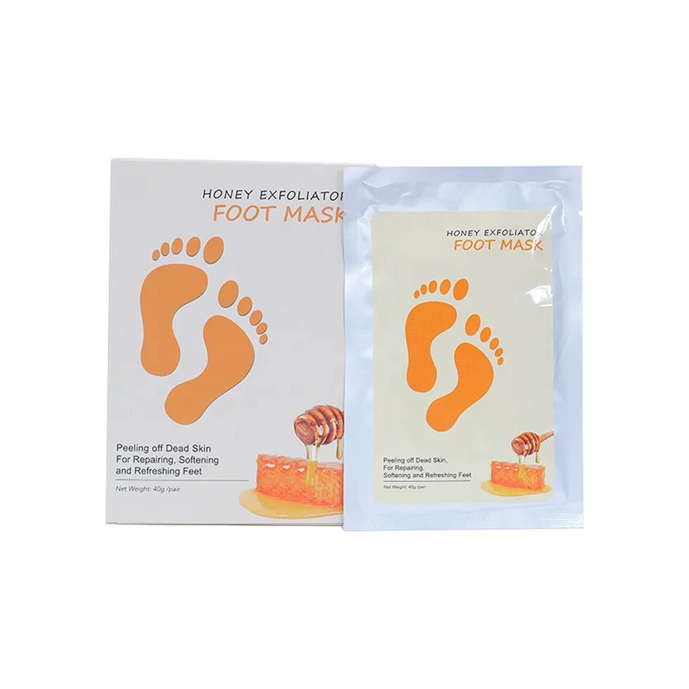 

Private Label Natural Honey Nourishing and Whitening Foot Mask Foot Peel Mask, Transparent